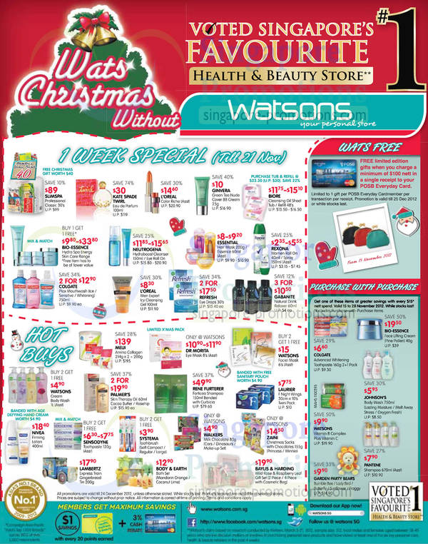Featured image for Watsons Personal Care, Health, Cosmetics & Beauty Offers 15 – 21 Nov 2012