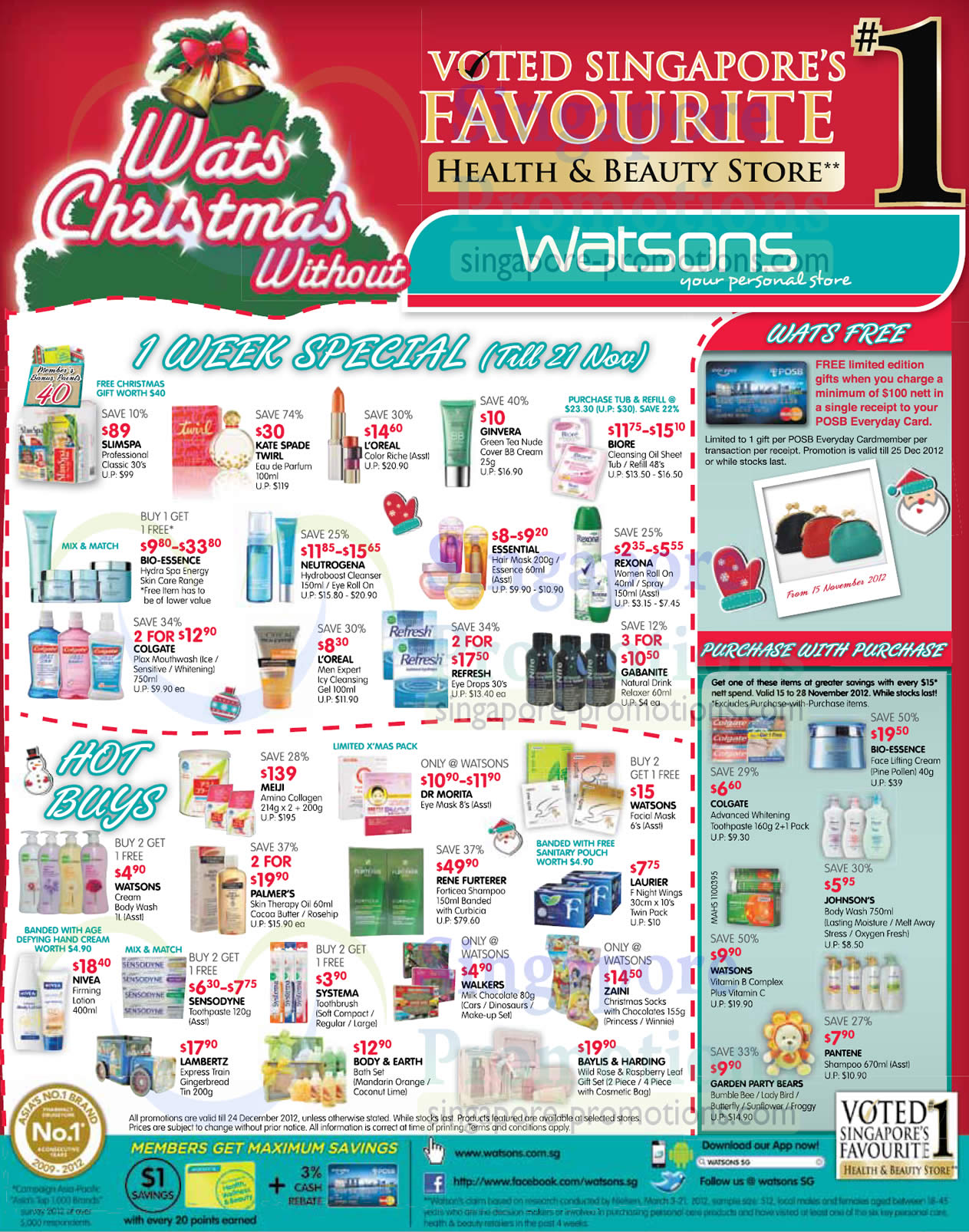 Featured image for Watsons Personal Care, Health, Cosmetics & Beauty Offers 15 - 21 Nov 2012
