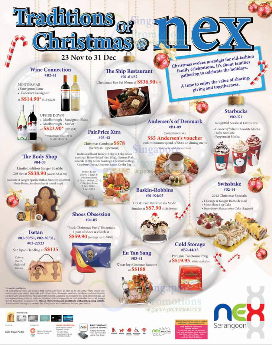 Special Promotions Wine Collection, Baskin-Robbins, Shoes Obsession, Isetan, Swissbake, Starbucks, Andersens of Denmark