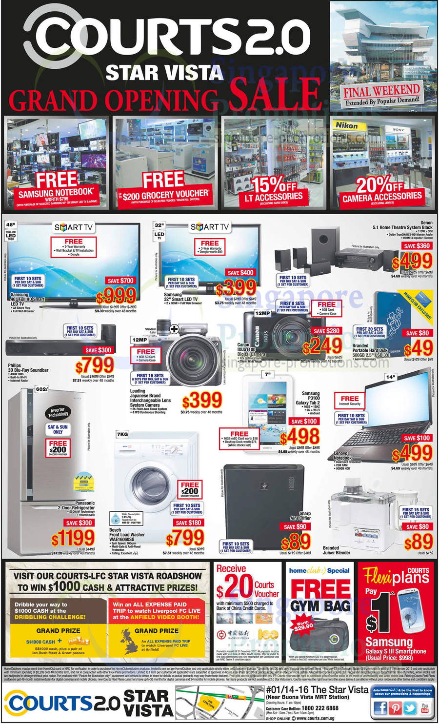 Star Vista Canon IXUS 1100 Digital Camera, Bosch WAE16060SG Washer, Samsung P3100 Galaxy Tab 2