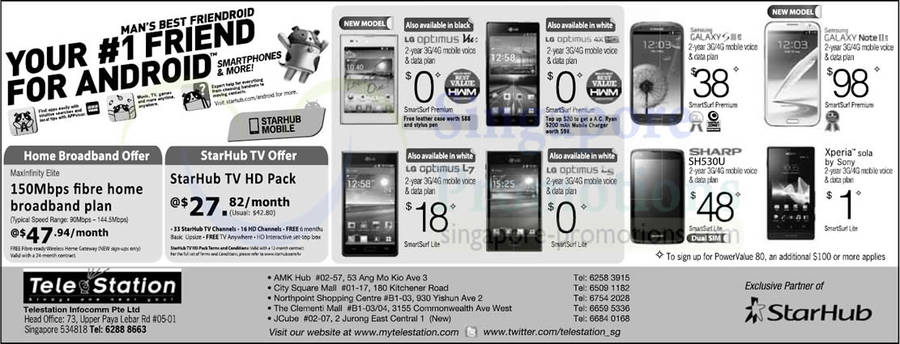 TeleStation LG Optimus Vu, L7, 4X HD, L5, Samsung Galaxy S III, Note II, Sharp SH530U, Sony Xperia Sola