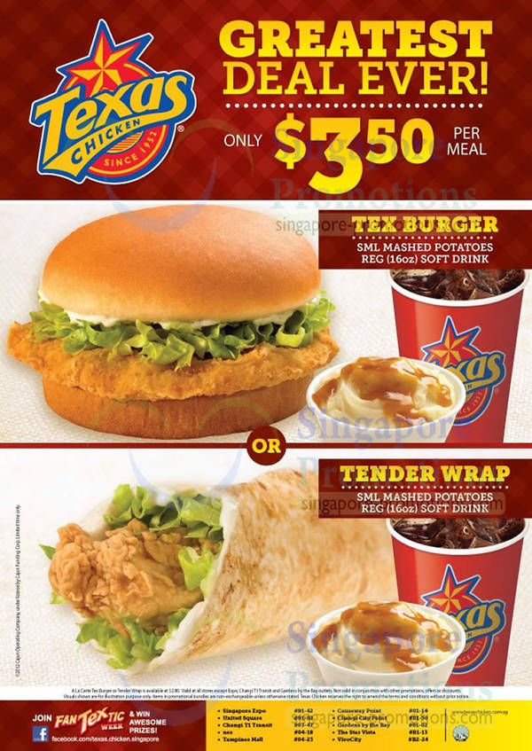 Featured image for Texas Chicken New $3.50 Burger Meal / Tender Wrap Combo Meals 6 Nov 2012