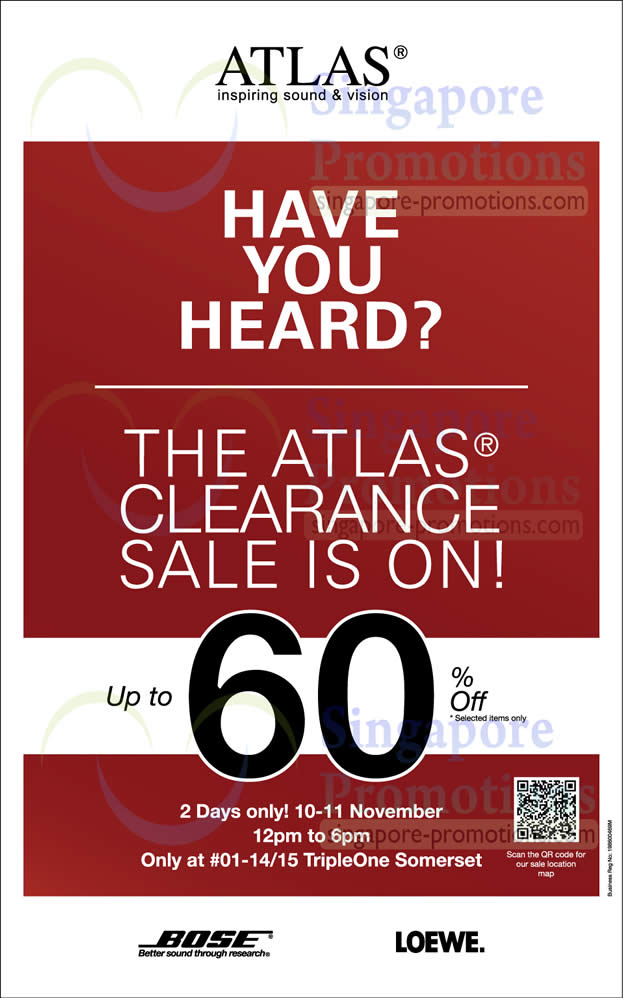 Featured image for Atlas Clearance Sale Up To 60% Off @ TripleOne Somerset 10 - 11 Nov 2012