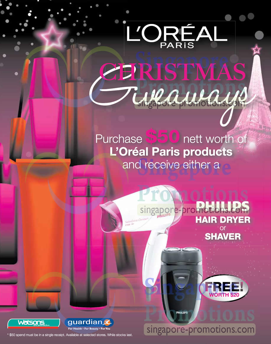 14 Dec LOreal Paris Free Philips Hair Dryer or Shaver With 50 Dollar Spend  Guardian » Guardian Health, Beauty & Personal Care Offers 13 – 19 Dec 2012  
