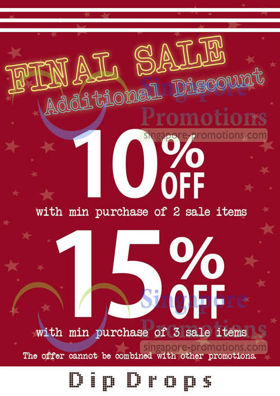 21 Jan Final Sale 10 Percent Off Minimum 2 Sale Items, 15 Percent Off 3 Sale Items