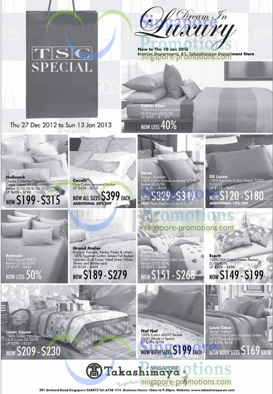 28 Dec Bedsheet Sets, Caveli Pima, Naf Naf, Louis Casa Lorenzi