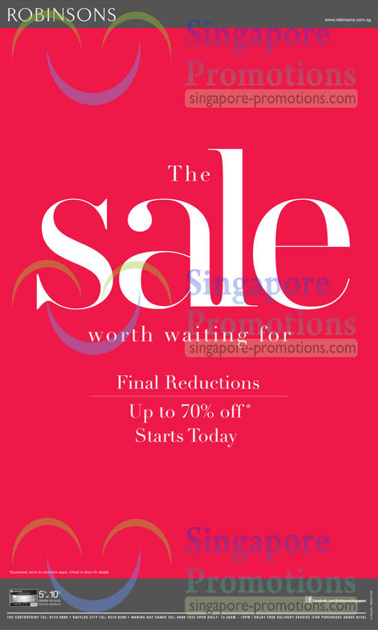 9 Jan Robinsons Sale Final Reductions