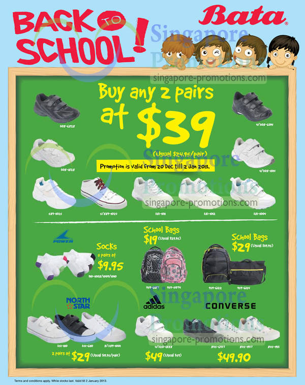 Featured image for (EXPIRED) Bata Two Pairs of Shoes For $39 Promotion 20 Dec 2012 – 2 Jan 2013