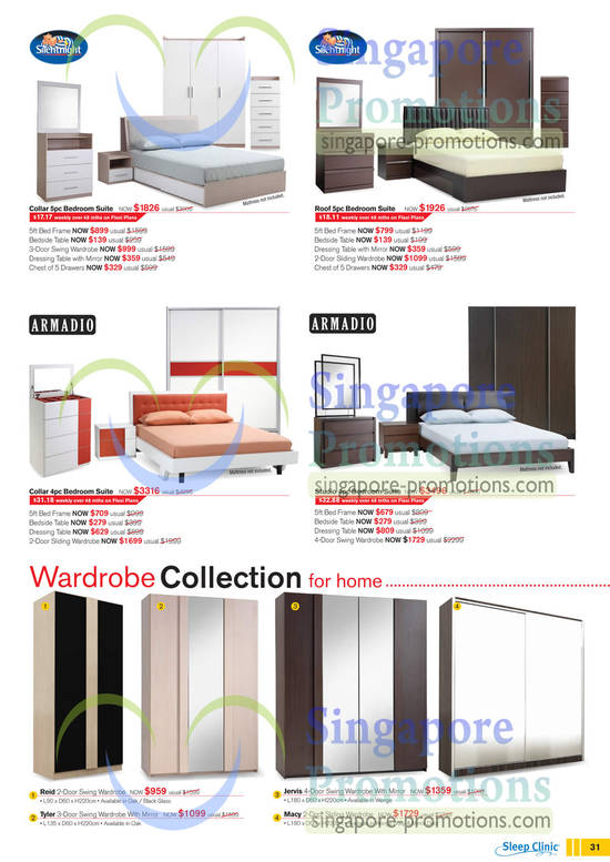 Bedroom Suite, Silentnight Collar, Silentnight Roof, Armadio Collar, Armadio Studio