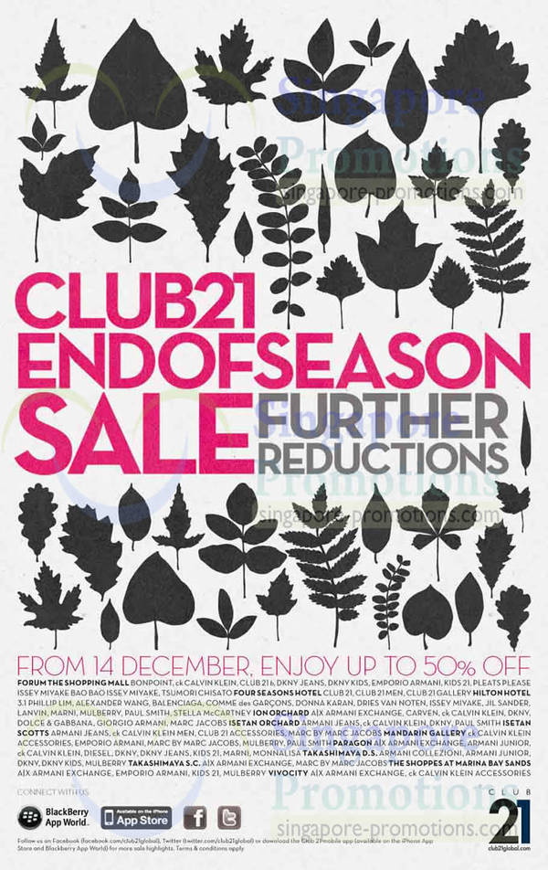 Featured image for (EXPIRED) Club 21 End of Season Sale Further Reductions Up To 50% Off 14 Dec 2012
