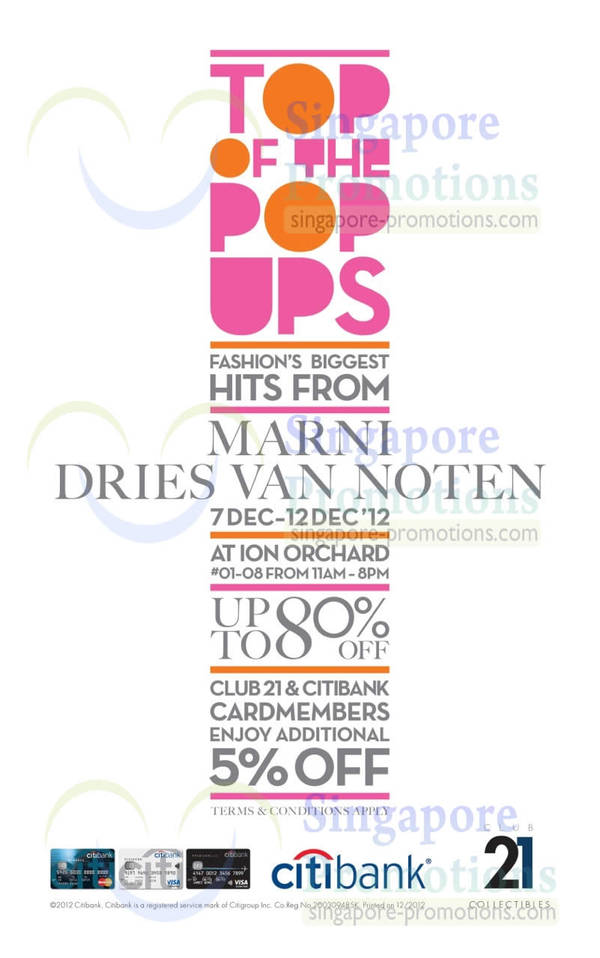 Featured image for (EXPIRED) Club 21 Dries Van Noten & Marni Up To 80% Off @ ION Orchard 7 – 12 Dec 2012