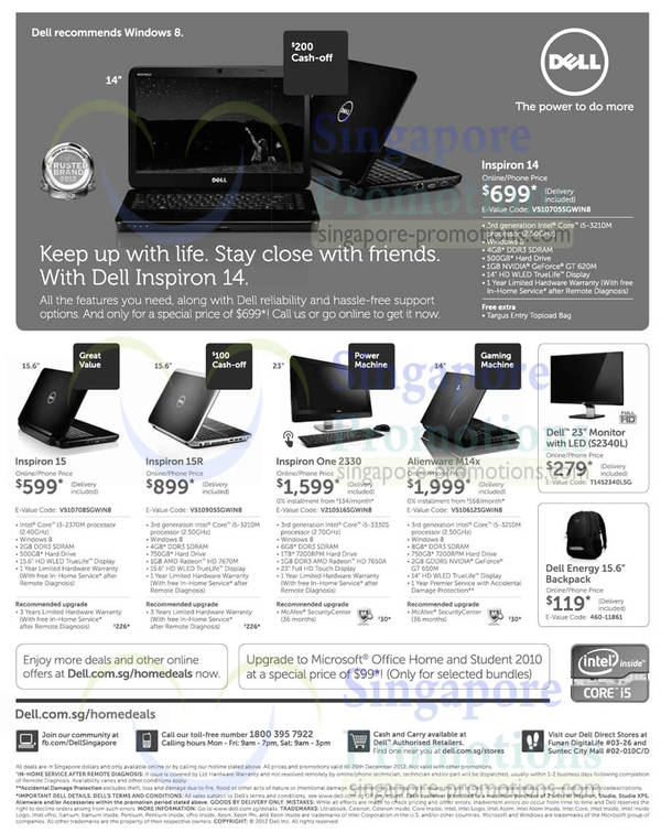 Featured image for Dell Notebooks & Accessories Promotion Offers 10 – 20 Dec 2012