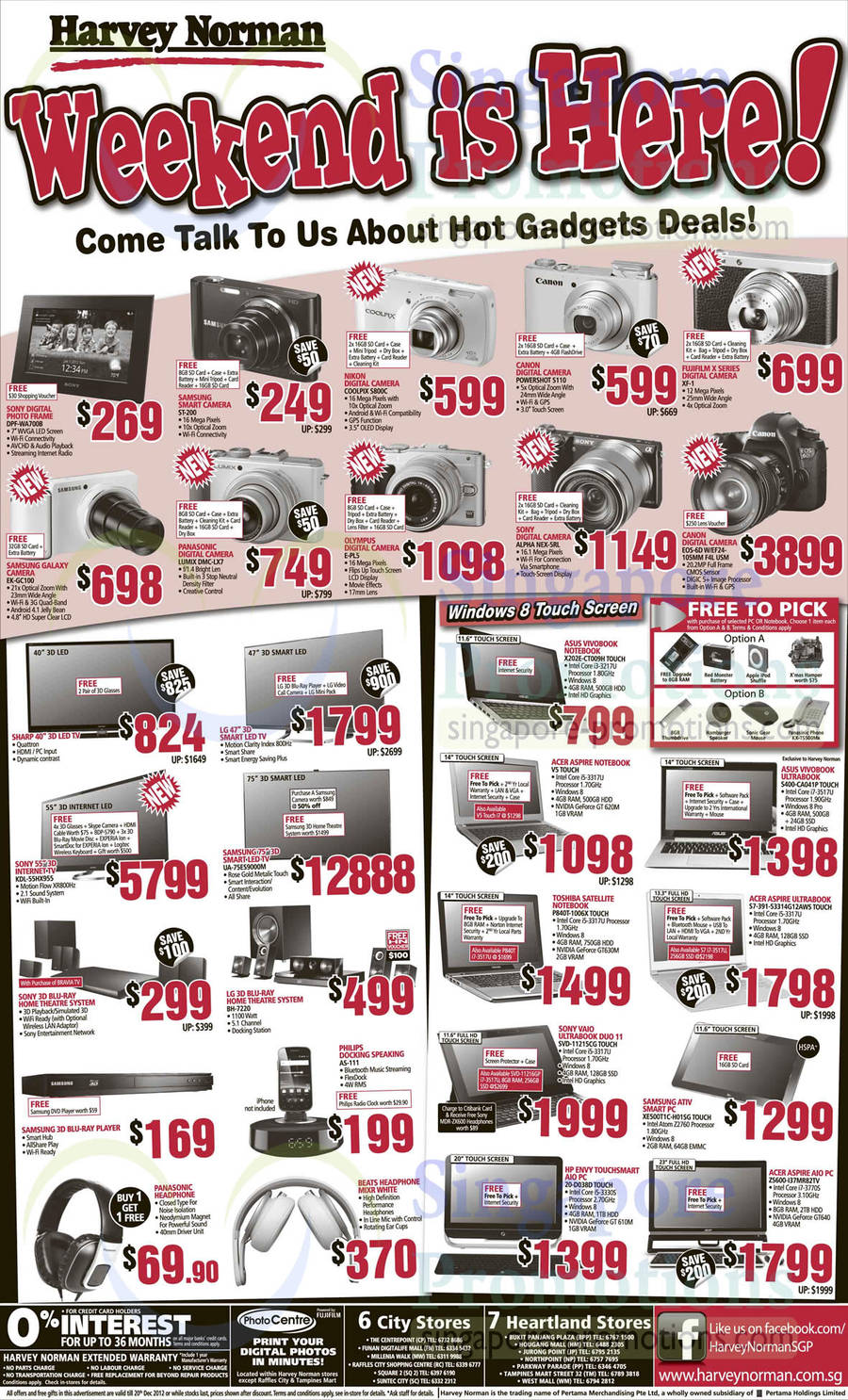 Digital Cameras, Notebooks, LED TVs, Nikon, Canon, Fujifilm, Sony, Olympus, Samsung, Asus, Acer, Toshiba, HP, LG, Sharp