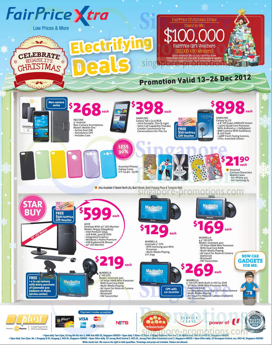 Electrifying Deals, SAMSUNG Galaxy Tab 2 7.0, Galaxy S3 LTE, ACER Desktop PC M1935 G645M25, MARBELLA HD GPS Geomate 500, 400