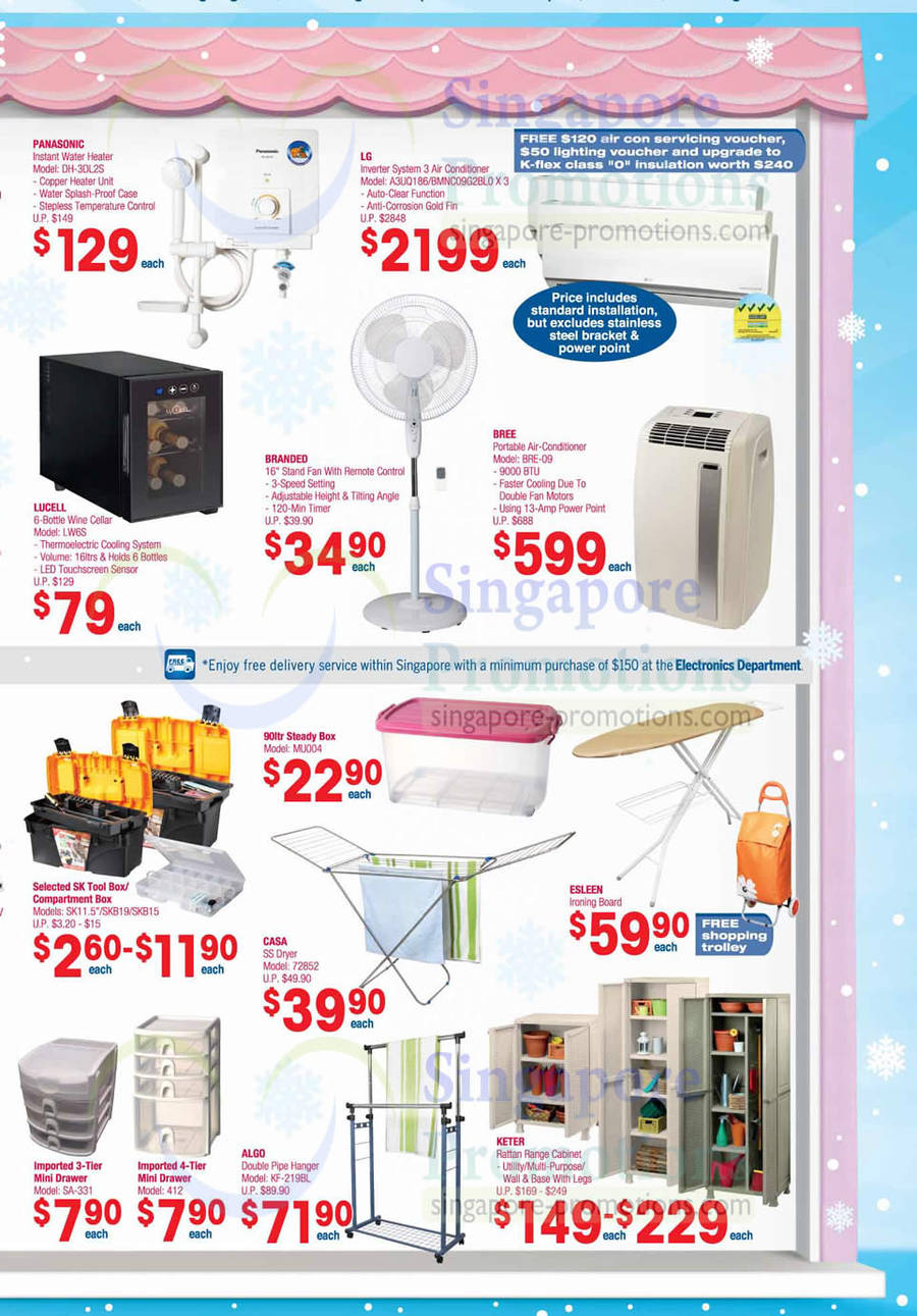 Electronics, Household Panasonic DH-3DL2S Water Heater, Lucell LW6S Wine Cellar, Bree BRE-09 Air Conditioner