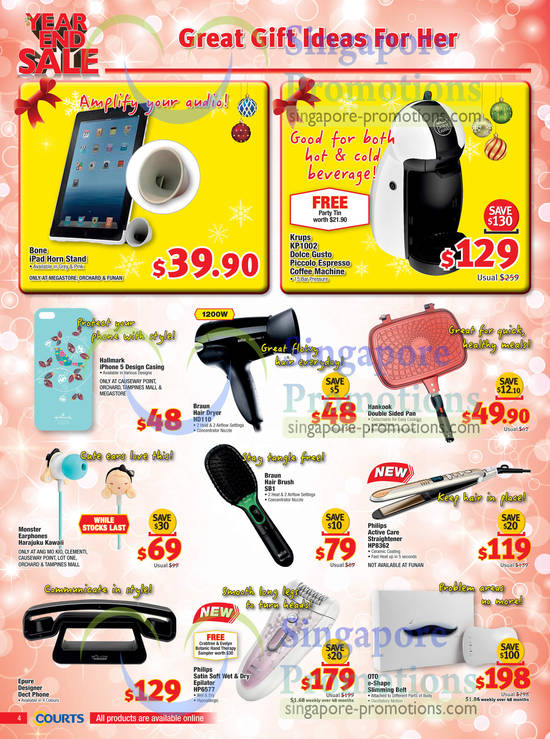 Electronics Krups KP1002, Braun HD110 Hair Dryer, SB1, Philips HP8362 Active Care Straightener, Philips HP6577 Epilator