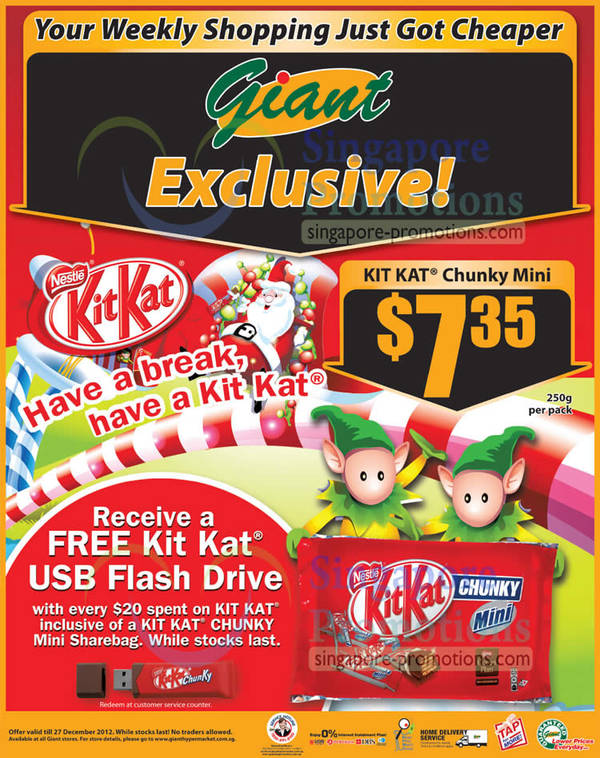 Featured image for (EXPIRED) Giant Hypermarket FREE Kit Kat USB Drive With $20 Kit Kat Purchase 14 – 27 Dec 2012
