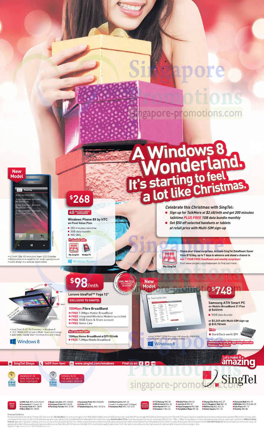 HTC Windows Phone 8X, Lenovo IdeaPad Yoga 13 Notebook, Samsung ATIV Smart PC