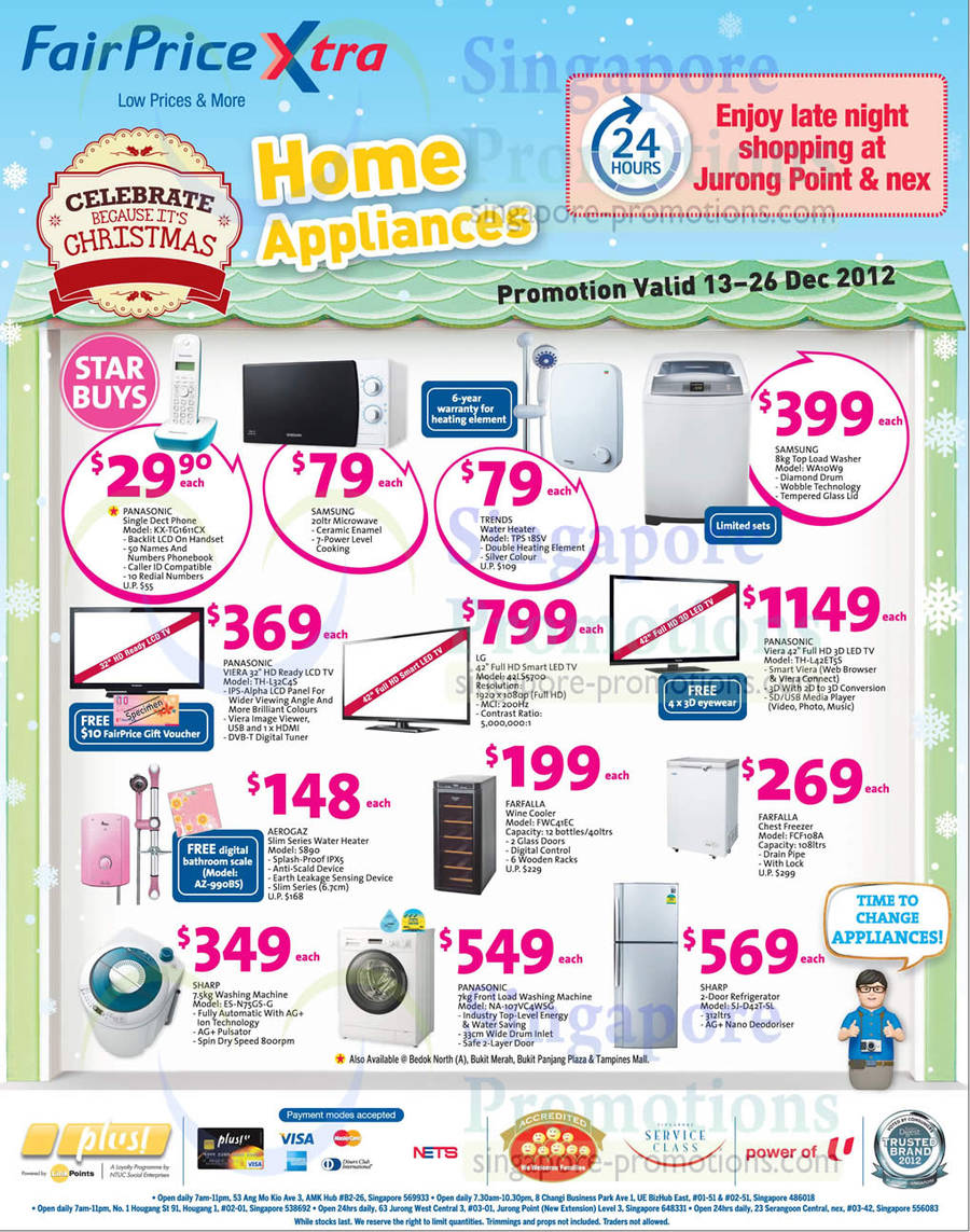 Home Appliances, PANASONIC VIERA HD Ready LCD TV TH-L32C4S, SHARP Washer ES-N75GS-G, FARFALLA Wine Cooler FWC41EC, FARFALLA Chest Freezer FCF108A