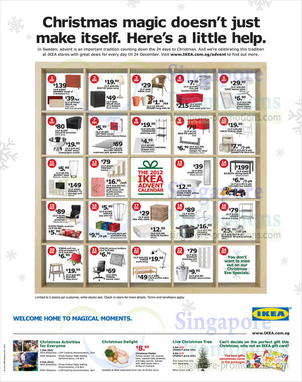 Featured image for (EXPIRED) IKEA Christmas Special Daily Unique Deals 1 – 24 Dec 2012