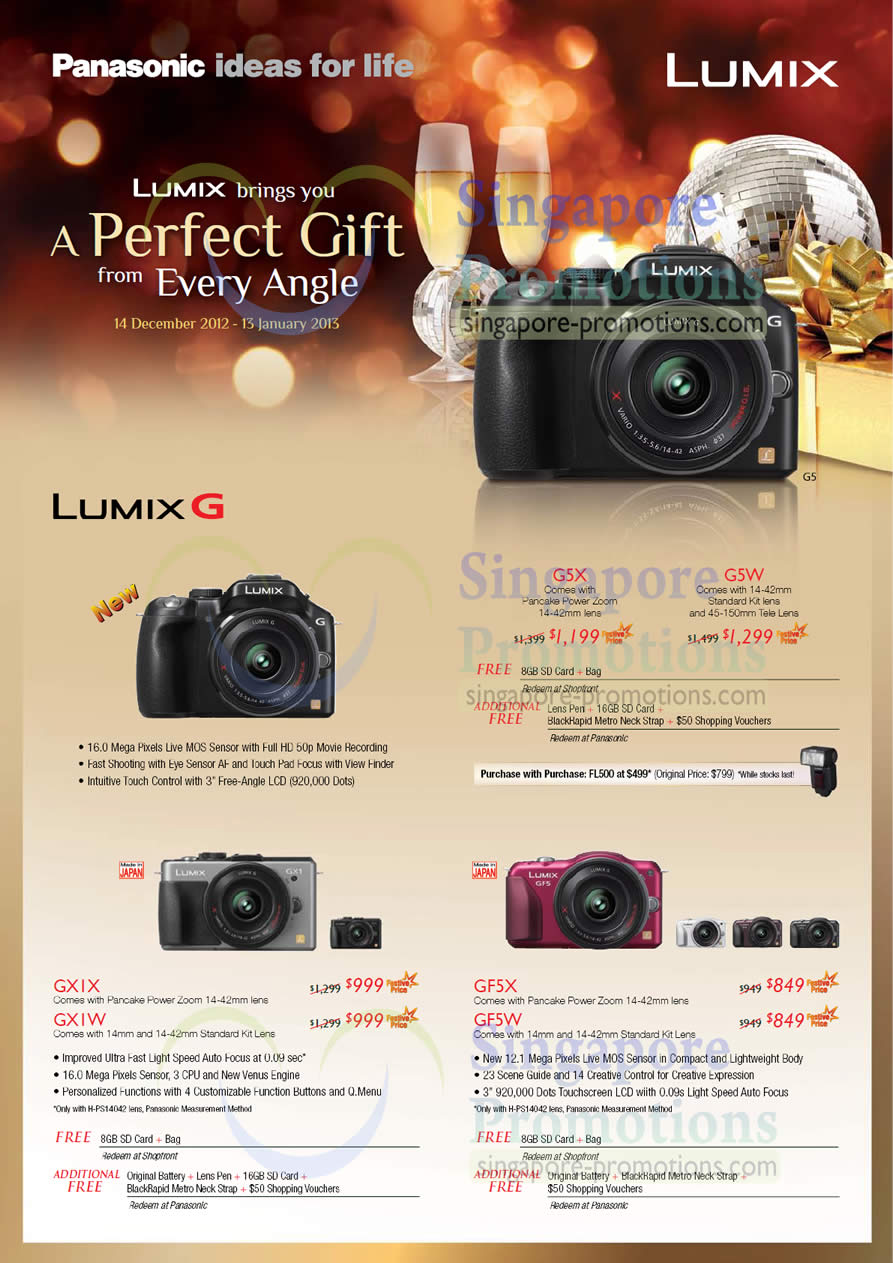 List of Panasonic Lumix DMC-GX1W Digital Camera related Sales