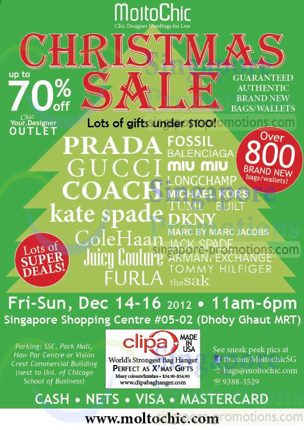 Featured image for (EXPIRED) Moltochic Branded Handbags Sale Up To 70% Off @ SG Shopping Centre 14 – 16 Dec 2012