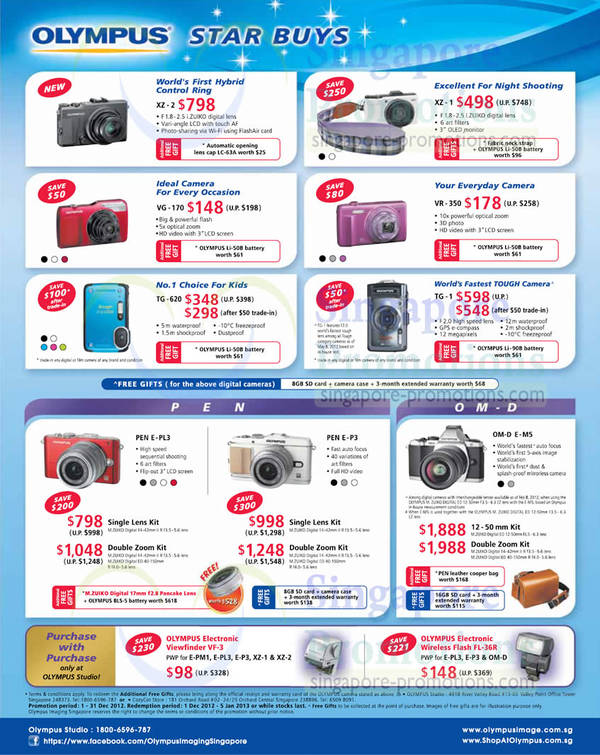 Featured image for Olympus Digital Cameras Star Buys Price List Offers 1 Dec 2012 – 5 Jan 2013