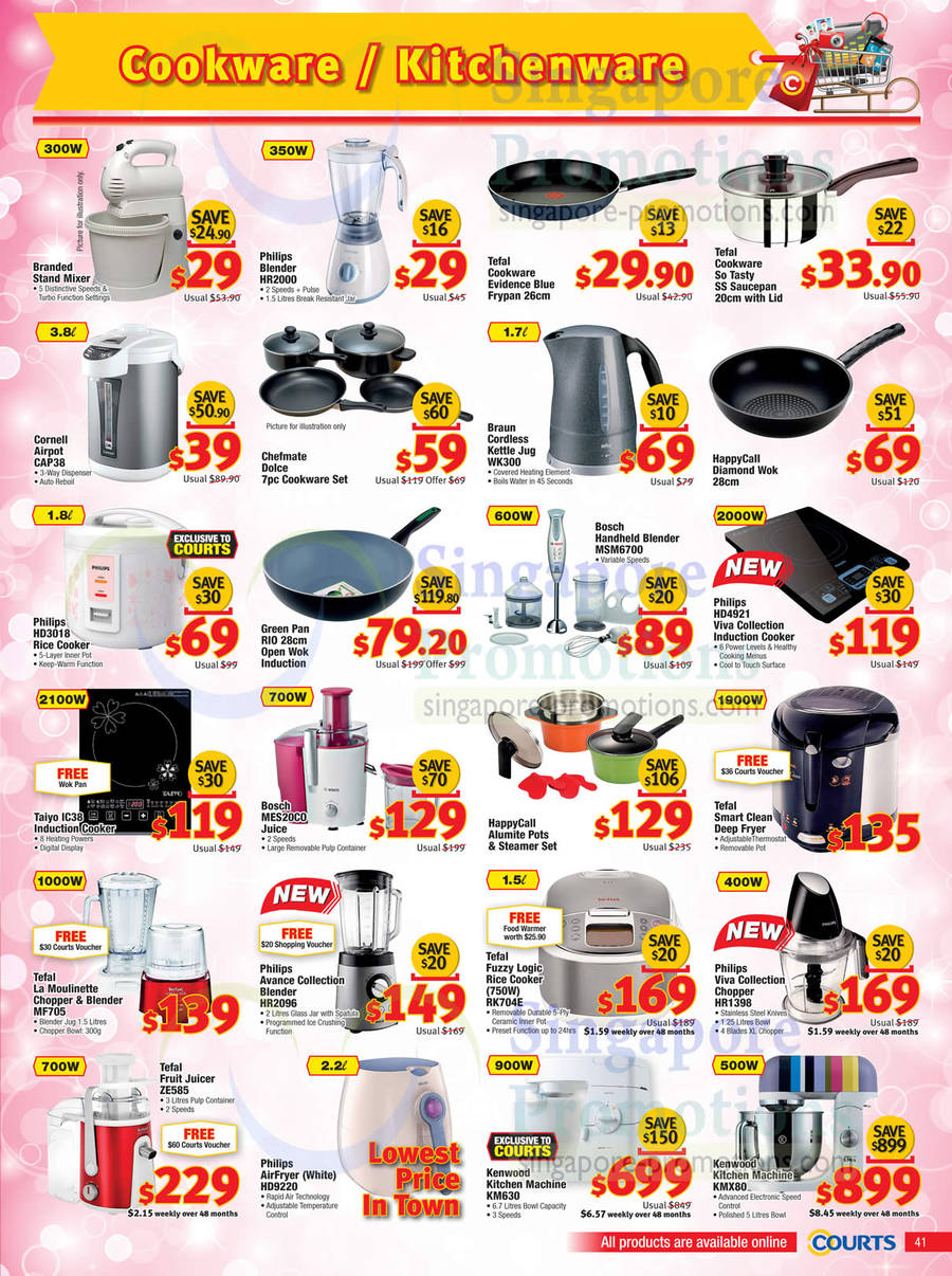 Philips, Bosch Blender, Cornell Airpot, Braun Kettle Jug, Philips, Tefal Rice Cooker, Philips, Taiyo Induction Cooker, Bosch Juice, Tefal La Moulinette Chopper and Blender, Philips Chopper