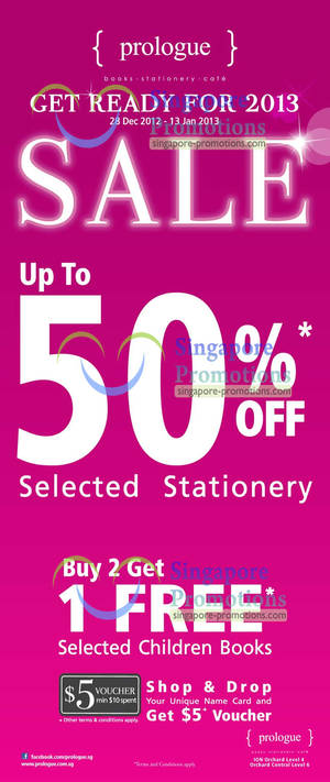 Featured image for Prologue Up To 50% Off Stationery & Children’s Books Sale 28 Dec 2012 – 13 Jan 2013