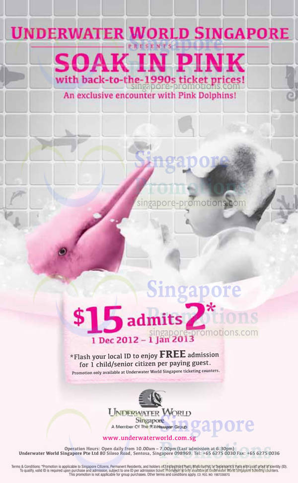 Featured image for (EXPIRED) Sentosa Underwater World $15 Ticket With FREE Child/Senior Admission Promo 1 Dec 2012 – 1 Jan 2013