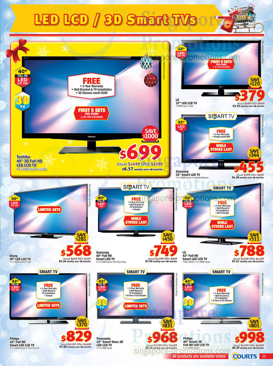 Toshiba, LG, Sharp, Panasonic, Philips LED LCD TVs, Samsung, LG, Philips, Panasonic Smart LED TVs