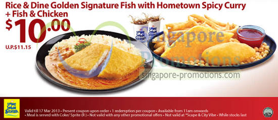 10.00 Rice n Dine Golden Signature Fish with Hometown Spicy Curry, Fish n Chicken