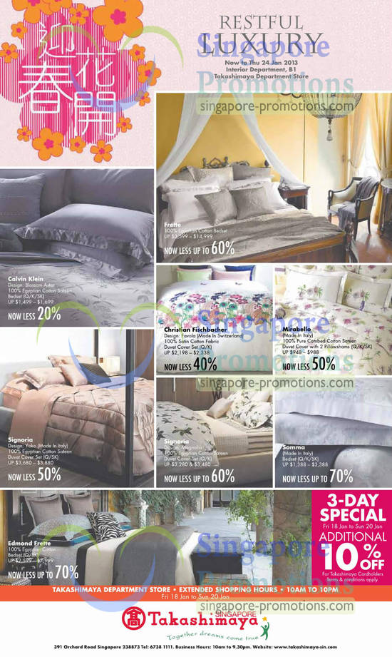 Bedsheet Sets, Calvin Klein Blossom Aster, Frette, Somma, Edmond Frette, Signoria Yoko, Christian Fischbacher Favola, Mirabello, Signoria Magnolia Duvet