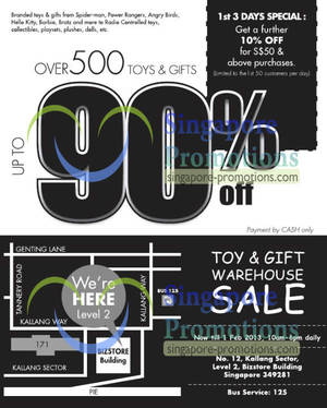 Featured image for (EXPIRED) Branded Toys & Gifts Warehouse Sale Up To 90% off @ Bizstore Building 25 Jan – 1 Feb 2013