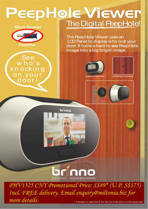 Featured image for (EXPIRED) Brinno PHV132512 Peephole Viewer Promotion 8 Jan – 8 Feb 2013