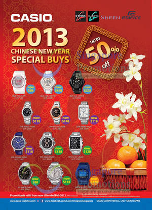 Featured image for (EXPIRED) Casio Watches Up To 50% Off CNY Special Buys 4 Jan – 28 Feb 2013