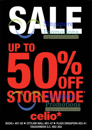 Featured image for (EXPIRED) Celio* Up To 50% Off Storewide Promo 2 Jan 2013