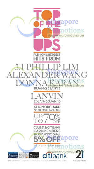Featured image for (EXPIRED) Club 21 3.1 Phillip Lim, Alexander Wang & Donna Karan Up To 70% Off Sale @ ION Orchard 18 – 23 Jan 2013