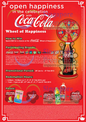 Featured image for (EXPIRED) The Coca-Cola Wheel of Happiness Promotion 26 Jan – 8 Feb 2013