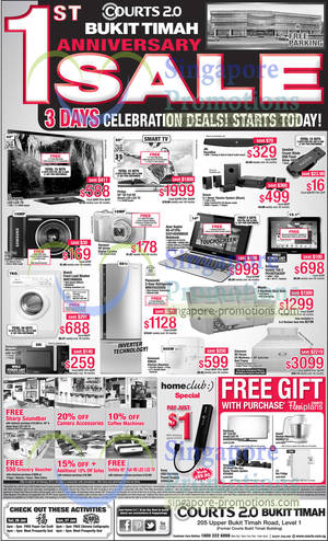 Featured image for Courts 1st Anniversary Sale @ Bukit Timah 25 – 27 Jan 2013