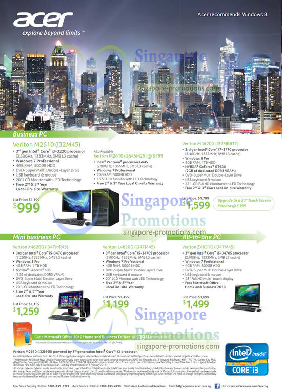 Desktop PCs M2610, M4620G, X4620G, L4620G, Z4631G