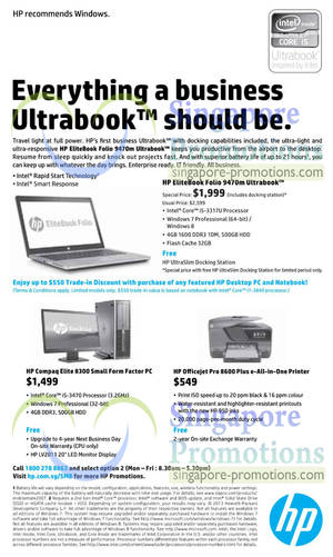 Featured image for HP Business Desktop Systems, Notebooks & Printer Offers 23 Jan 2013