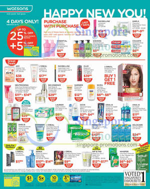 Featured image for (EXPIRED) Watsons Personal Care, Health, Cosmetics & Beauty Offers 17 – 23 January 2013