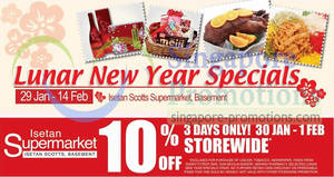 Featured image for (EXPIRED) Isetan Supermarket 10% Off Storewide Promo @ Isetan Scotts 30 Jan – 1 Feb 2013