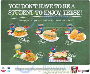 Featured image for KFC Student Meals Now Available To Everyone 2 – 17 Jan 2013