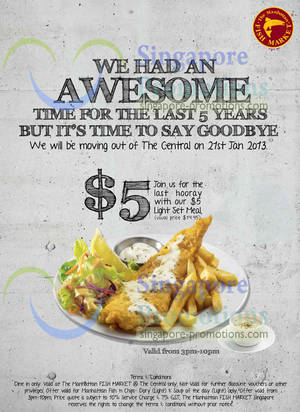 Featured image for (EXPIRED) Manhattan Fish Market $5 Light Set Meal Promo @ Central 10 – 20 Jan 2013