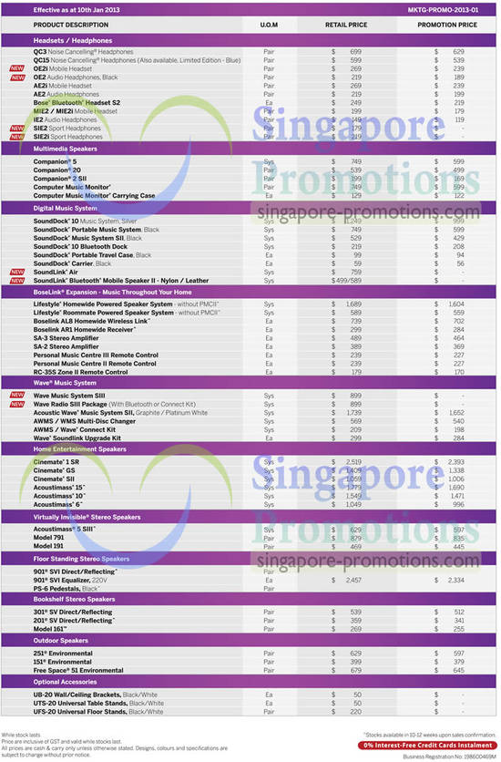 Price List Headsets, Speakers, Music System, Expansion