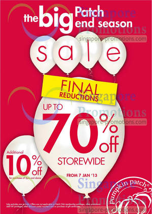 Featured image for (EXPIRED) Pumpkin Patch End of Season Sale Up To 70% Off (Final Reductions) 7 – 27 Jan 2013