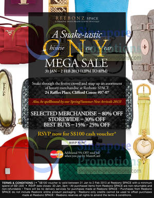 Featured image for (EXPIRED) Reebonz Branded Handbags Sale Up To 80% Off 31 Jan – 2 Feb 2013