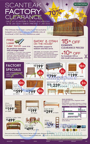 Featured image for (EXPIRED) Scanteak Furniture Factory Clearance Sale 11 – 13 Jan 2013
